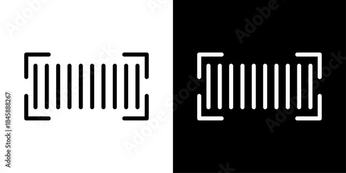 Barcode icon representing product identification, inventory tracking, retail scanning, and data encoding systems.