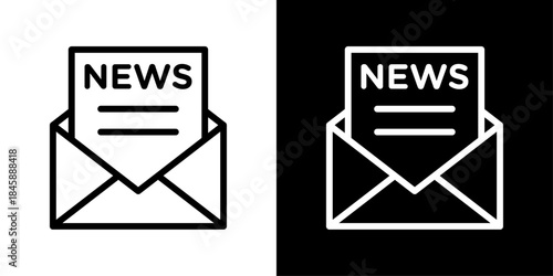 Newsletter icon representing email updates, subscriptions, digital publications, and marketing communications.