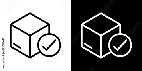 Package delivery icon representing shipped parcels, courier services, order fulfillment, and logistics operations.