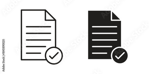 Accept document icon Collection for mobile and web apps. Editable stroke line and glyph icons.