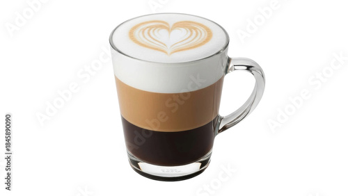 Layered Coffee Drink Heart Latte Art