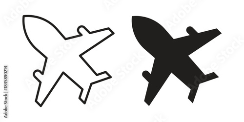 Airplane icon Collection for mobile and web apps. Editable stroke line and glyph icons.