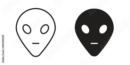 Alien icon Collection for mobile and web apps. Editable stroke line and glyph icons.