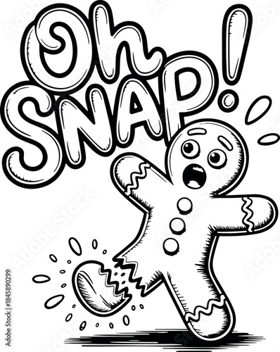 Oh snap SVG, Funny Gingerbread Man SVG, Snap Gingerbread Man SVG