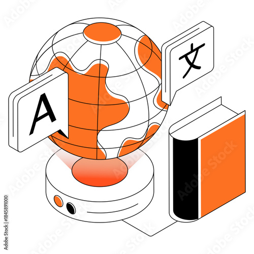 Vector design of language translator illustration