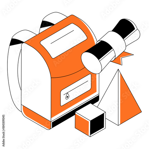 Trendy vector design of student bag