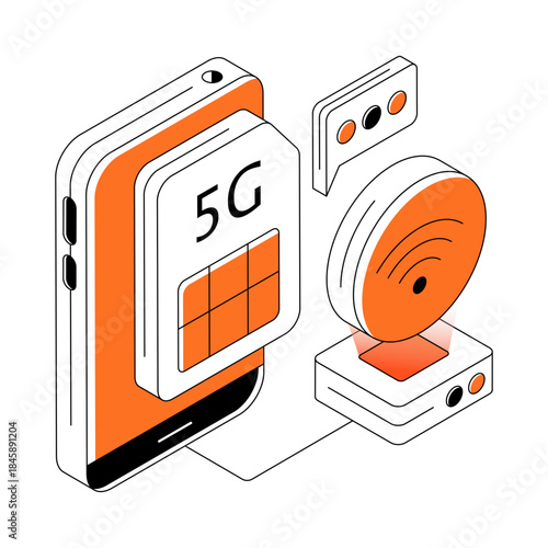 Trendy design illustration of 5g network