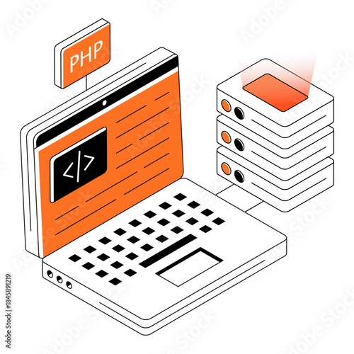 Modern design illustration of server hosting