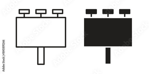 Billboard icon Collection for mobile and web apps. Editable stroke line and glyph icons.