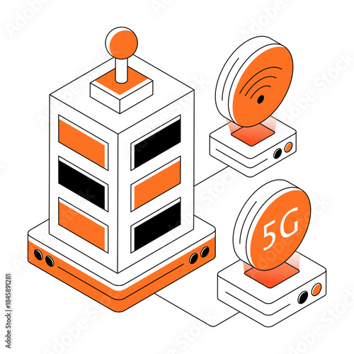 Trendy design illustration of 5g network