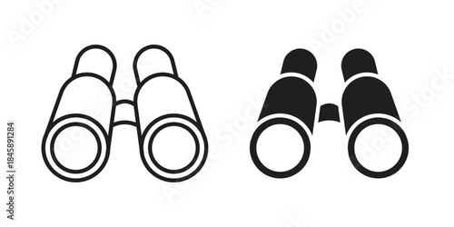 Binoculars icon Collection for mobile and web apps. Editable stroke line and glyph icons.
