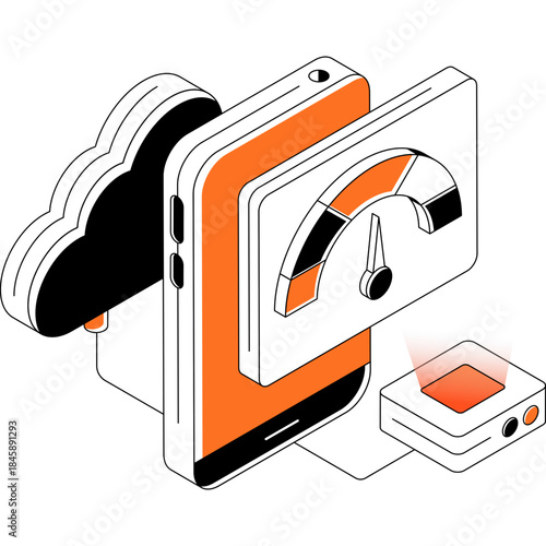 An illustration design of mobile speed test