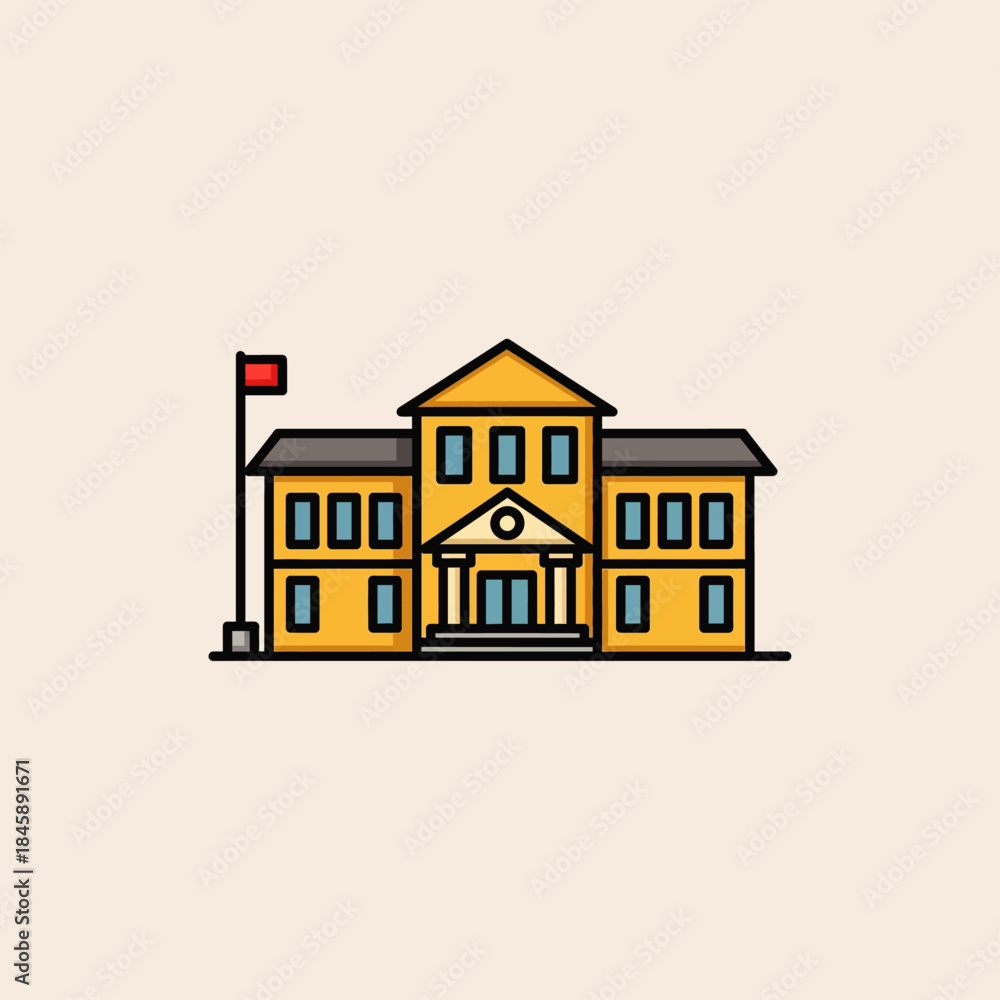 Fototapeta premium School icon flat vector design.