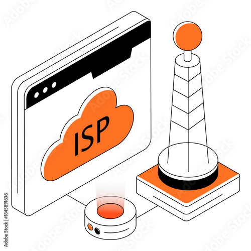 Modern design illustration cloud isp