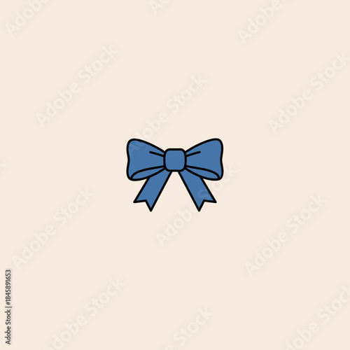 Ribbon bow icon flat vector design.