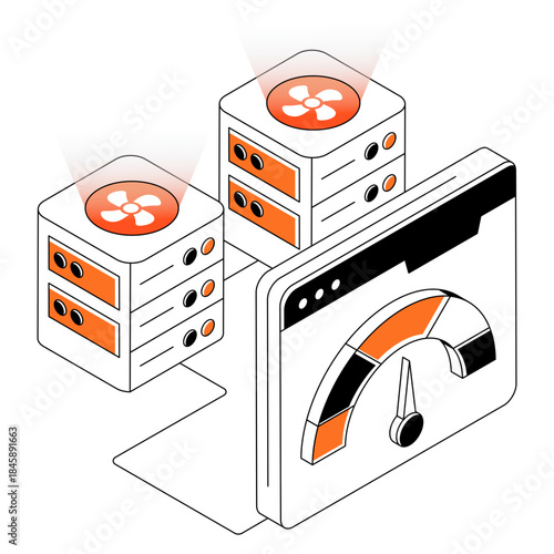 A beautiful design illustration of server speed test