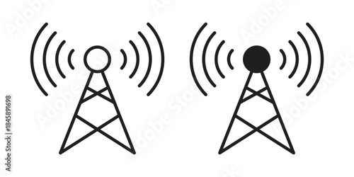 Broadcast icon Collection for mobile and web apps. Editable stroke line and glyph icons.