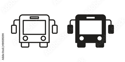 Bus icon Collection for mobile and web apps. Editable stroke line and glyph icons.