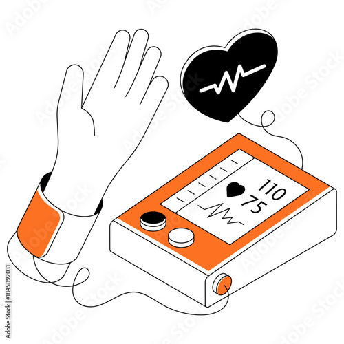 A unique design illustration of blood pressure checking