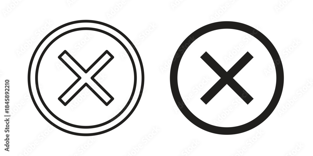 Fototapeta premium Cancel icon Collection for mobile and web apps. Editable stroke line and glyph icons.