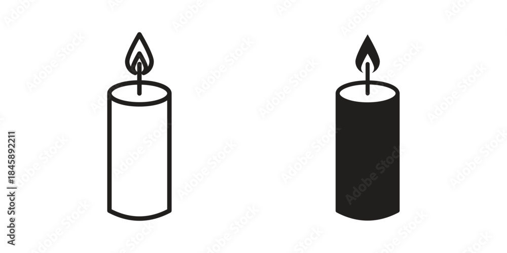 Obraz premium Candle icon Collection for mobile and web apps. Editable stroke line and glyph icons.