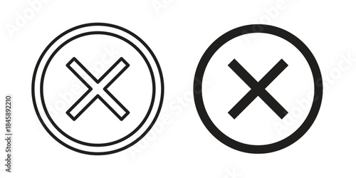 Cancel icon Collection for mobile and web apps. Editable stroke line and glyph icons.