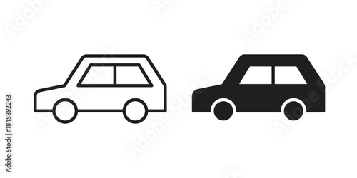 Car icon Collection for mobile and web apps. Editable stroke line and glyph icons.