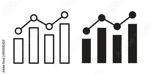 Chart icon Collection for mobile and web apps. Editable stroke line and glyph icons.