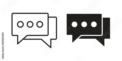 Chat icon Collection for mobile and web apps. Editable stroke line and glyph icons.