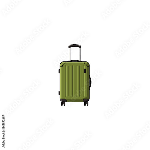 Single Luggage icon flat vector design.