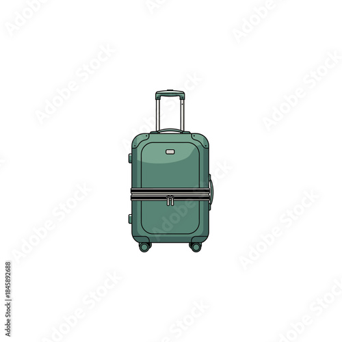 Single Luggage icon flat vector design.