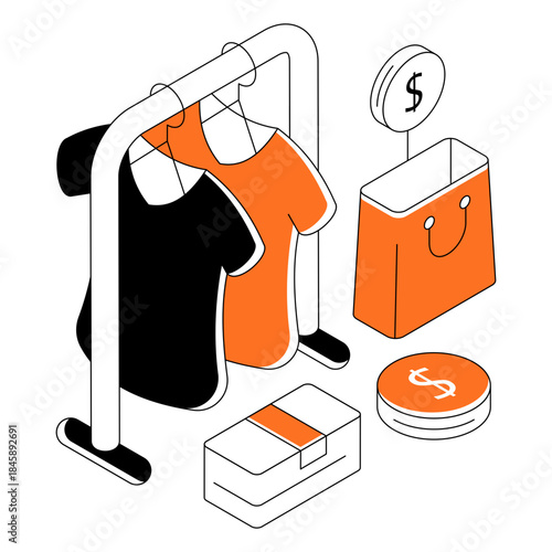 Creative design illustration of clothes rack