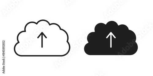 Cloud upload icon Collection for mobile and web apps. Editable stroke line and glyph icons.