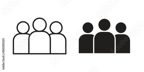 Community icon Collection for mobile and web apps. Editable stroke line and glyph icons.