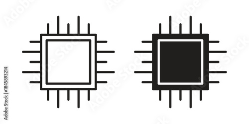 CPU icon Collection for mobile and web apps. Editable stroke line and glyph icons.