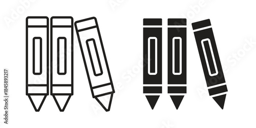 Crayon icon Collection for mobile and web apps. Editable stroke line and glyph icons.