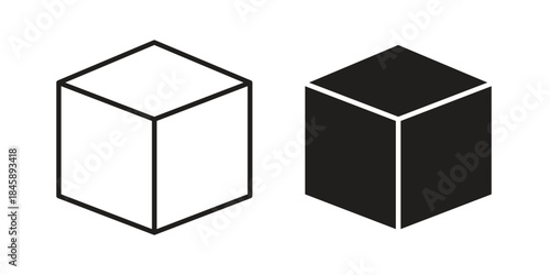 Cube icon Collection for mobile and web apps. Editable stroke line and glyph icons.