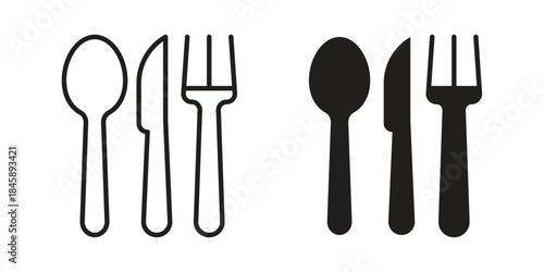 Cutlery icon Collection for mobile and web apps. Editable stroke line and glyph icons.