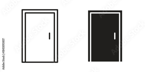Door icon Collection for mobile and web apps. Editable stroke line and glyph icons.