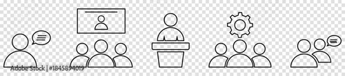 Workshop line icon set