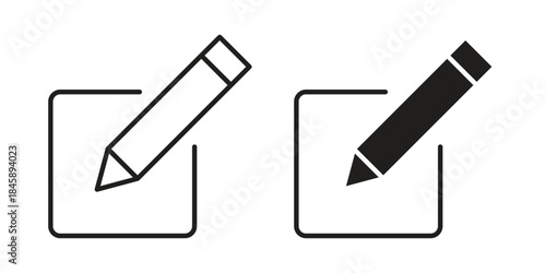 Edit button icon Collection for mobile and web apps. Editable stroke line and glyph icons.