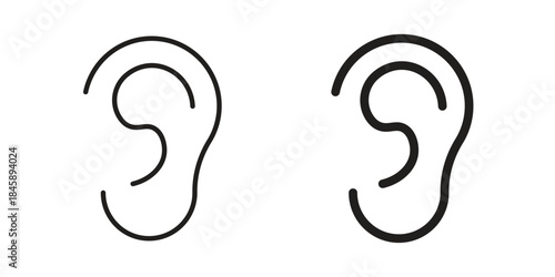 Ear icon Collection for mobile and web apps. Editable stroke line and glyph icons.