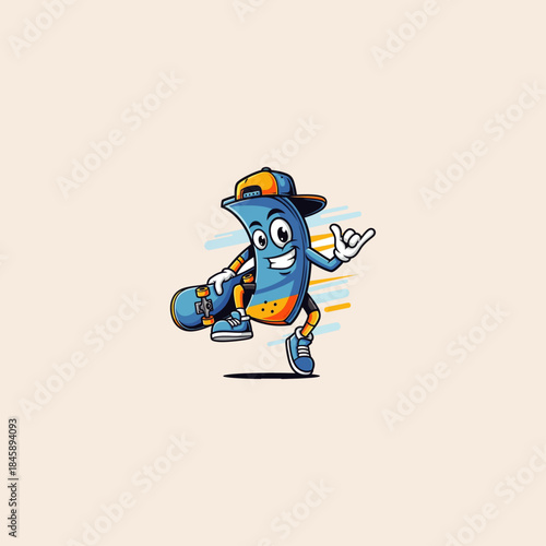 Skateboard icon flat vector design.