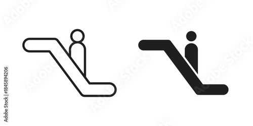 Escalator icon Collection for mobile and web apps. Editable stroke line and glyph icons.