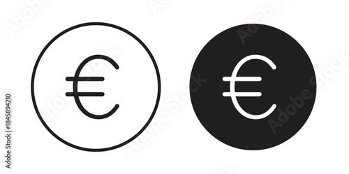 Euro icon Collection for mobile and web apps. Editable stroke line and glyph icons.