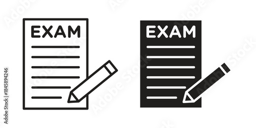 Exam icon Collection for mobile and web apps. Editable stroke line and glyph icons.