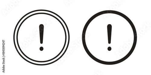 Exclamation button icon Collection for mobile and web apps. Editable stroke line and glyph icons.