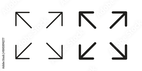 Expand icon Collection for mobile and web apps. Editable stroke line and glyph icons.