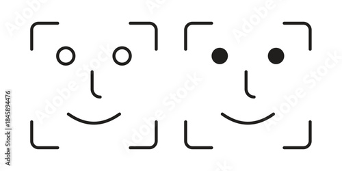 Face id icon Collection for mobile and web apps. Editable stroke line and glyph icons.