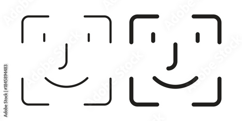 Face id icon Collection for mobile and web apps. Editable stroke line and glyph icons.
